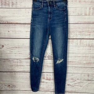 American Eagle‎ jeans dark wash size 0 super high rise denim jeggings